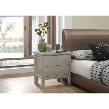 Primo Nightstand, Silver Champagne
