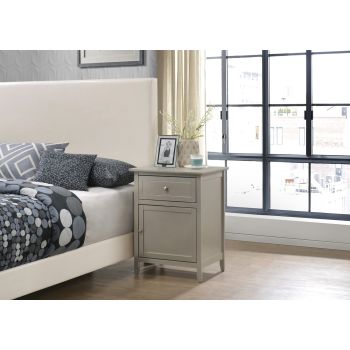 Izzy Night Stand, Silver Champagne