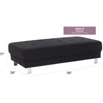 Riveredge Ottoman, Black