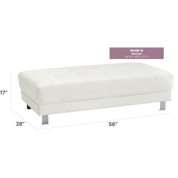 Riveredge Ottoman, White
