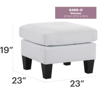 Newbury Ottoman, White
