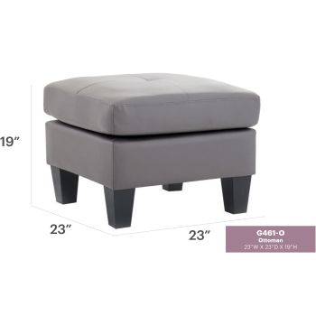 Newbury Ottoman, Gray