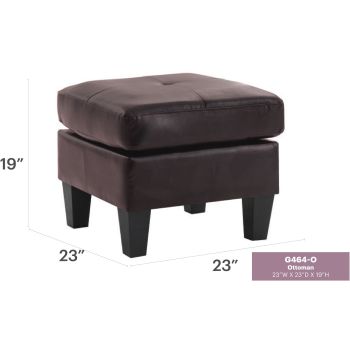 Newbury Ottoman, Dark Brown