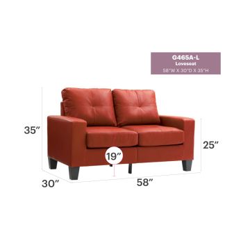 Newbury Loveseat, Red