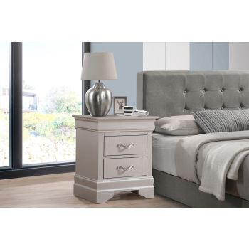 Lorana Nightstand, Silver Champagne