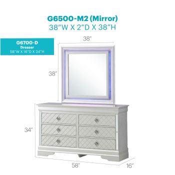 Verona Dresser, Silver Champagne