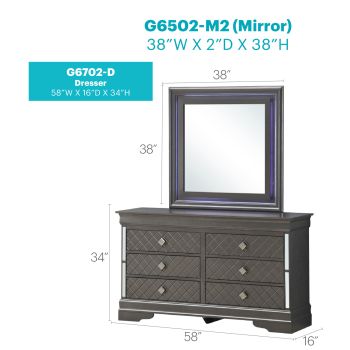 Verona Dresser, Metalic Black