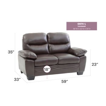 Marta Loveseat, Dark Brown