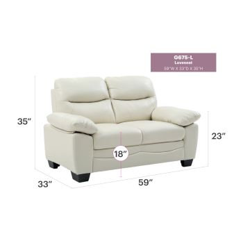 Marta Loveseat, Pearl