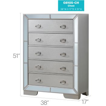 Hollywood Hills Chest, Silver Champagne