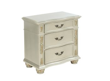 Lyon Nightstand, Silver Champagne