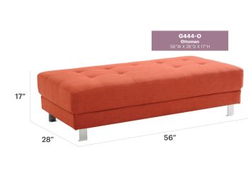 Riveredge Ottoman, Orange