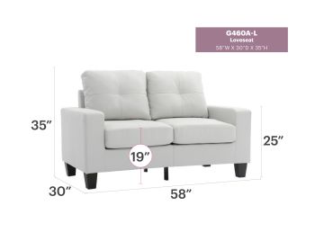 Newbury Loveseat, White