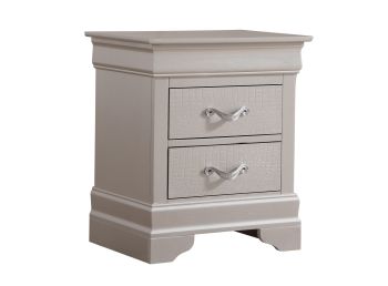 Lorana Nightstand, Silver Champagne