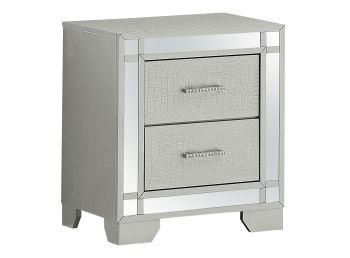 Madison Nightstand, Silver Champagne