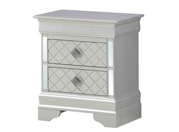 Verona Nightstand, Silver Champagne