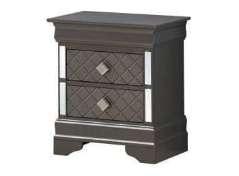 Verona Nightstand, Metalic Black