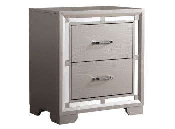 Alana Nightstand, Silver Champagne