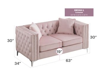 Paige Loveseat, Pink