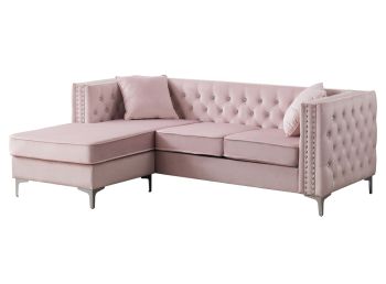 Paige Sofa Chaise, Pink
