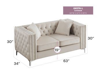 Paige Loveseat, Ivory