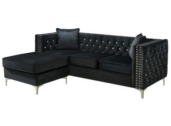 Paige Sofa Chaise, Black