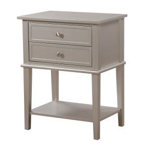 Newton Nightstand, Silver Champagne