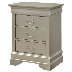 Louis Phillipe Night Stand, Silver Champagne