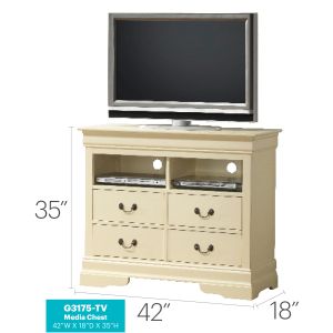 Louis Phillipe Media Chest, Beige