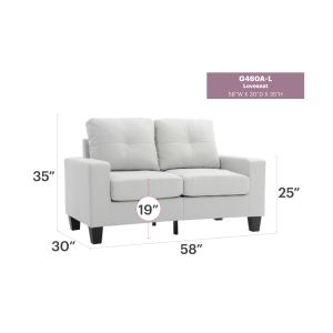 Newbury Loveseat, White
