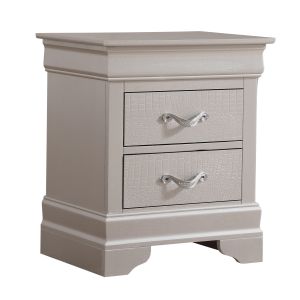 Lorana Nightstand, Silver Champagne