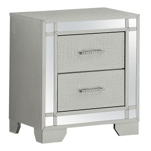 Madison Nightstand, Silver Champagne