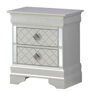 Verona Nightstand, Silver Champagne