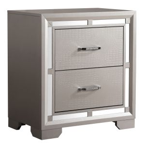 Alana Nightstand, Silver Champagne