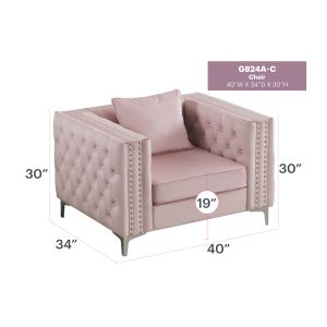 Paige Chair, Pink