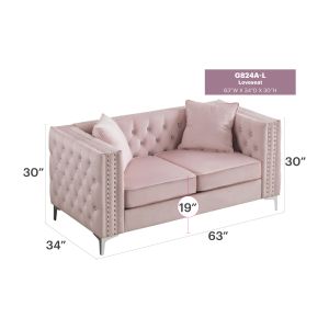 Paige Loveseat, Pink