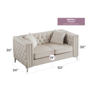 Paige Loveseat, Ivory